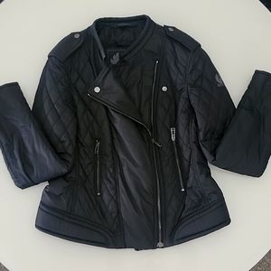 Belstaff black puffer moto coat